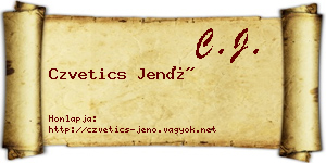 Czvetics Jenő névjegykártya