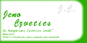 jeno czvetics business card